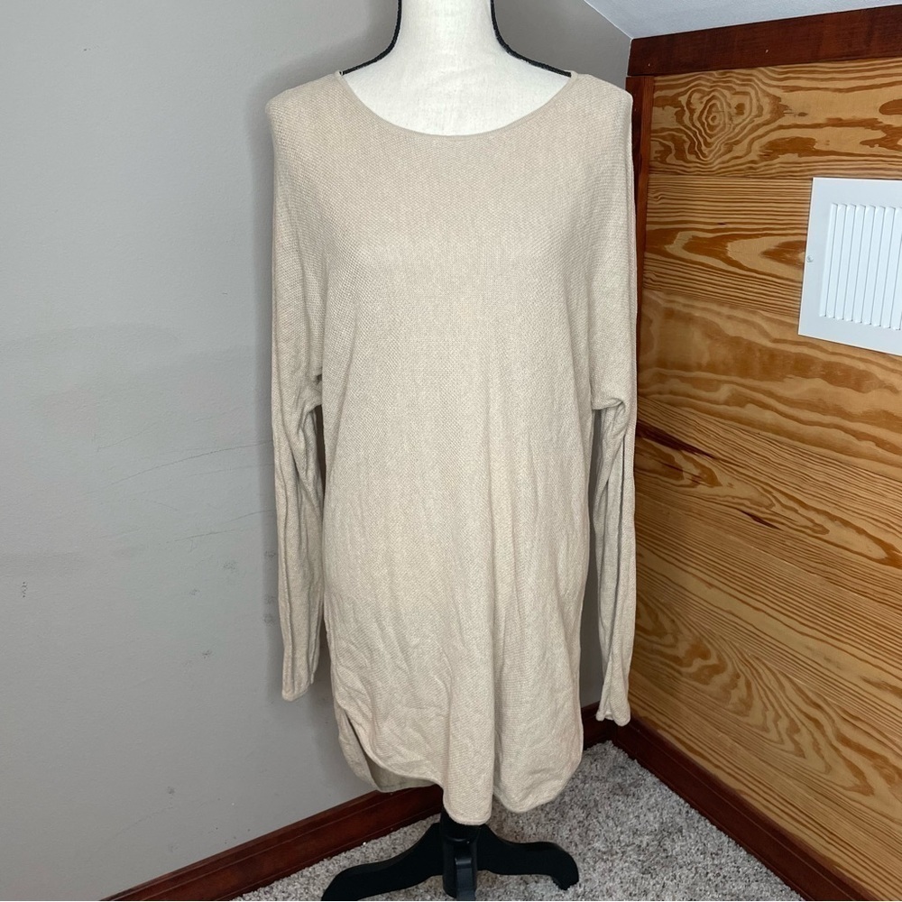 MICHAEL Michael Kors Tan Beige Long Sleeve Knit Sweater Blouse Top Medium